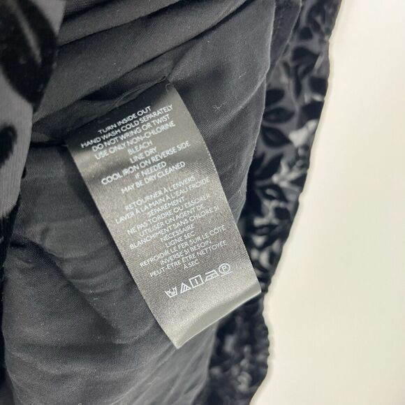 Anthropologie Dress Size XS Black The Somerset Collection Velvet Floral Mini - Picture 8 of 9